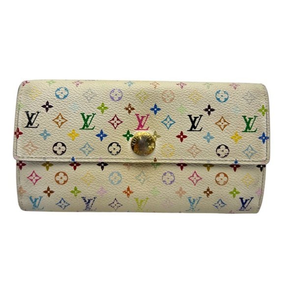 LOUIS VUITTON Accessories - LOUIS VUITTON Monogram Multicolore Sarah Portefeuille Bifold Long Wallet in B...